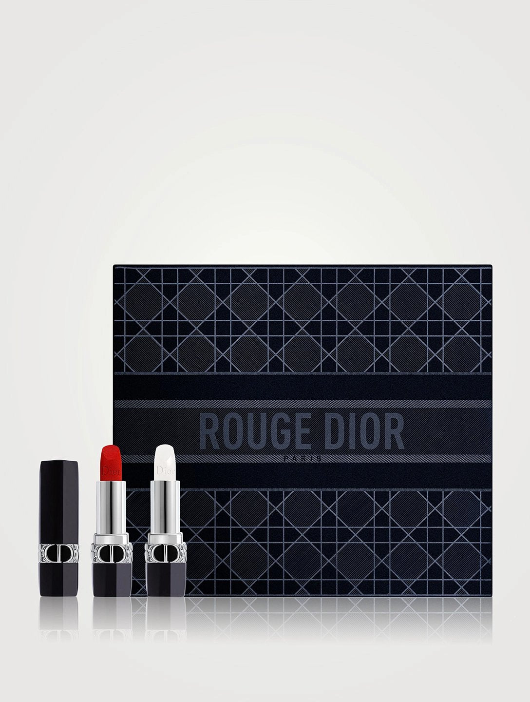 DIOR Rouge Deluxe Couture Colour Lipstick Set 999 Velvet+000 Diornatural Satin Balm - AllurebeautypkDIOR Rouge Deluxe Couture Colour Lipstick Set 999 Velvet+000 Diornatural Satin Balm